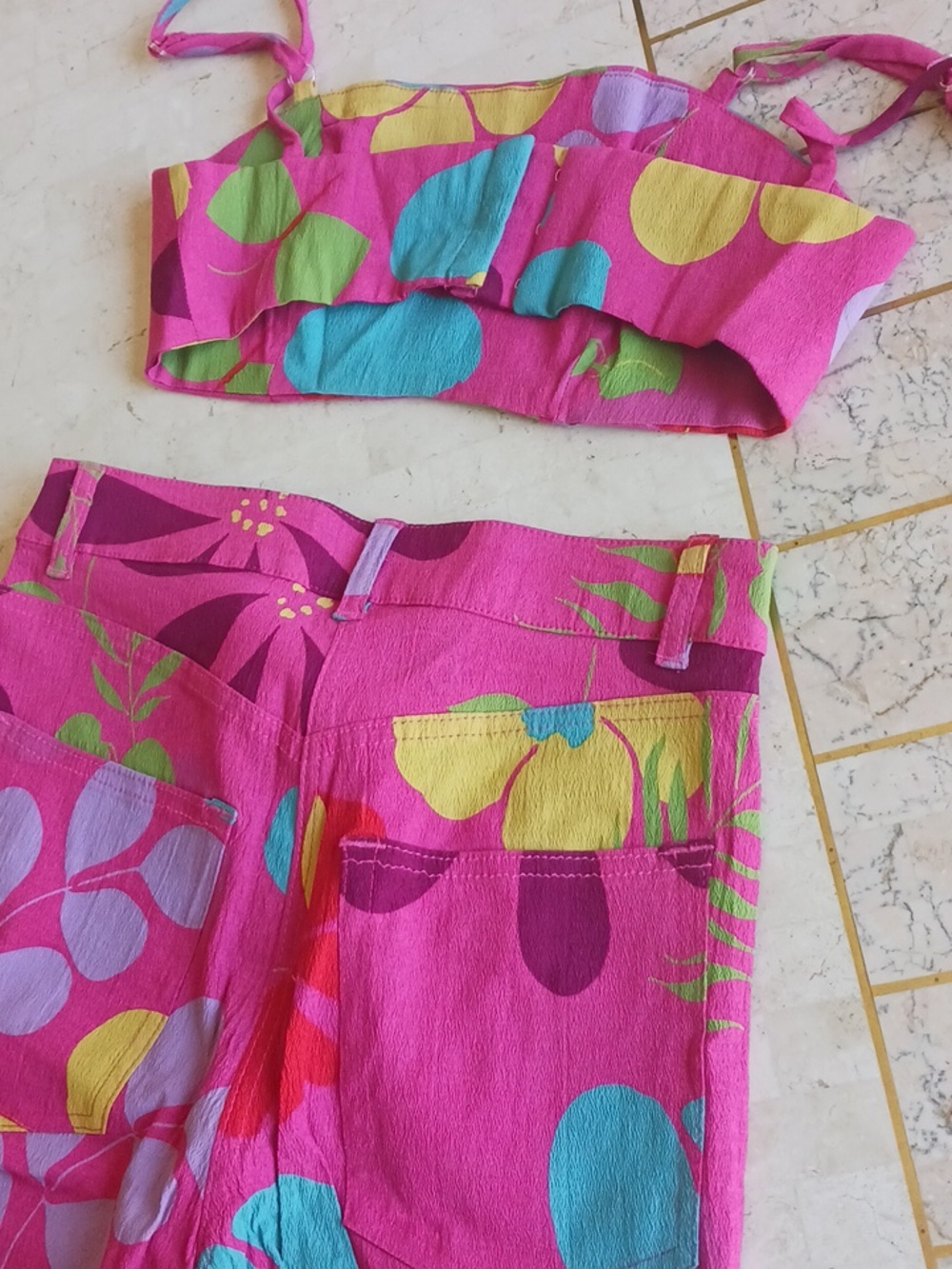 Vintage/Allen B Schwartz - pants & top set,,summer floral design, sz4 / NEW - Picture 7 of 16